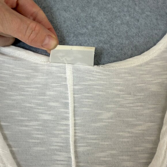 Plume & Thread Womens Size 3  / Large White Sleeveless Tunic Tank Top Asymmetric - Picture 8 of 13